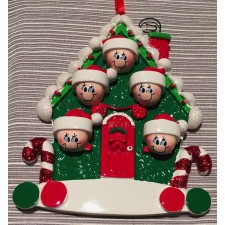 Christmas House Ornament with 5